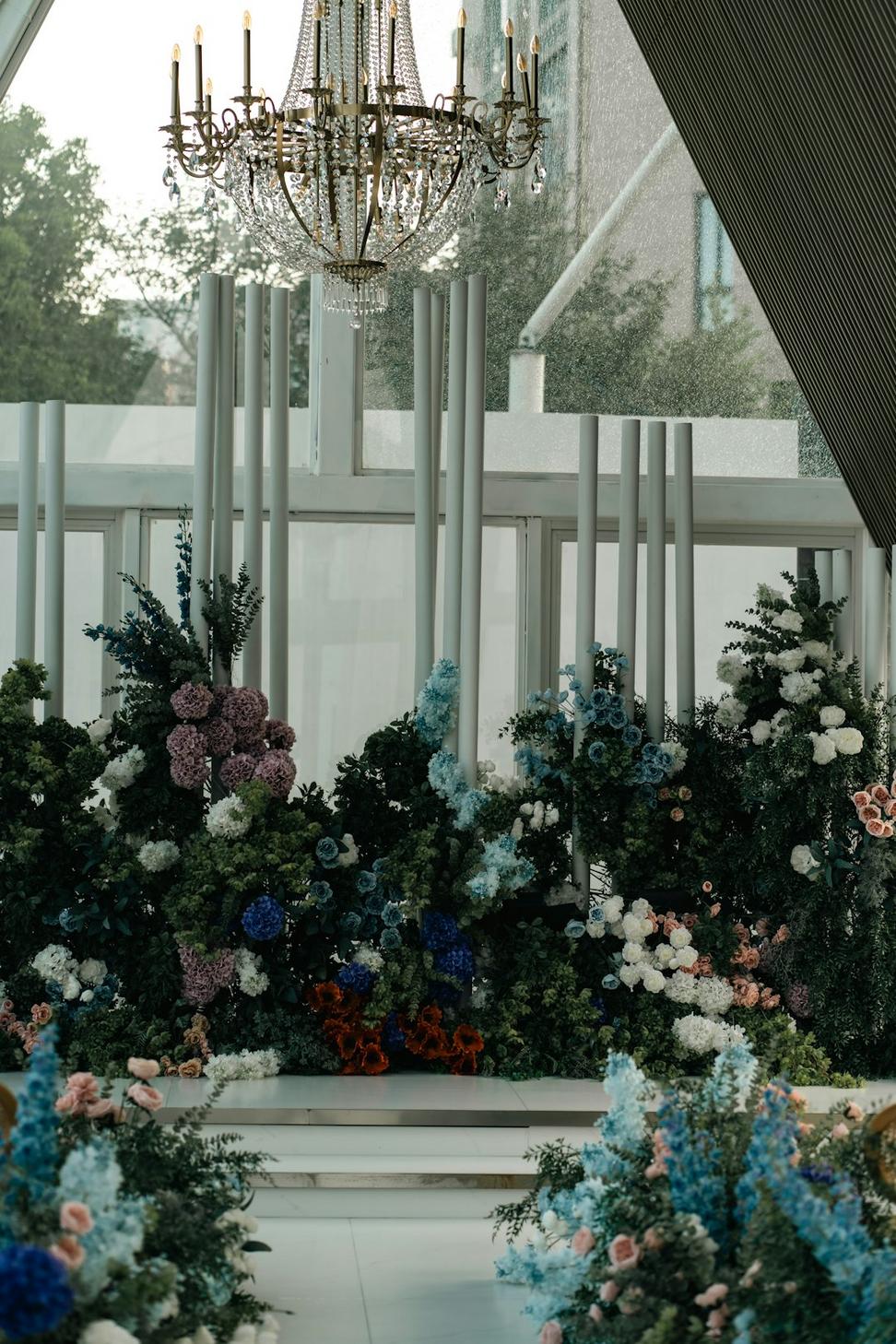 Modern lobby floral display